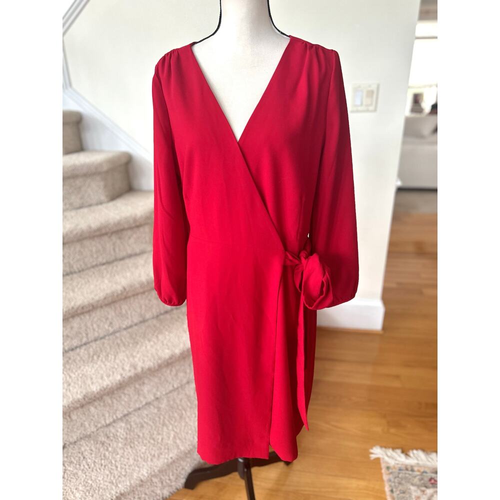 J. Crew Red Wrap Dress